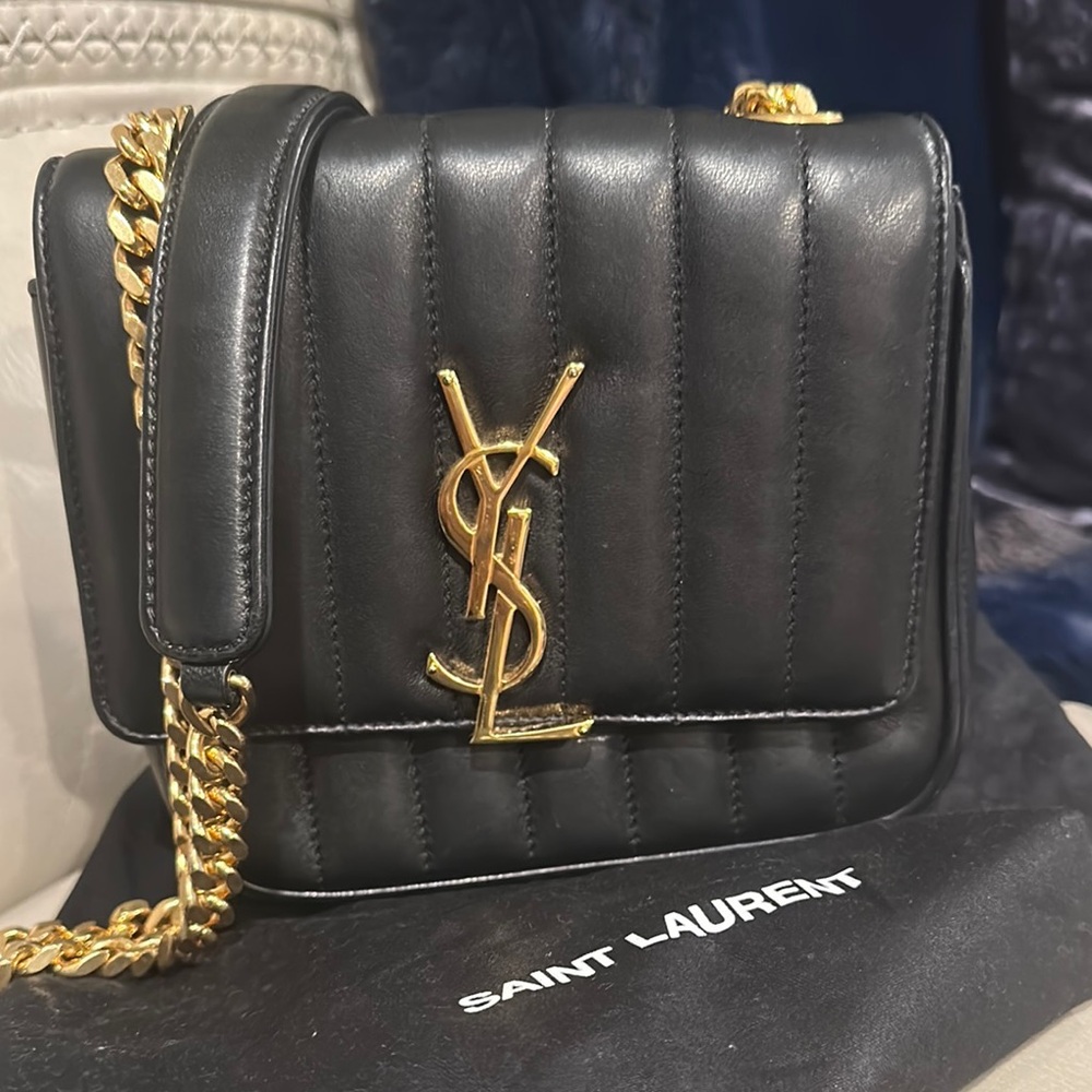 Saint Laurent Black Quilted Leather Bag